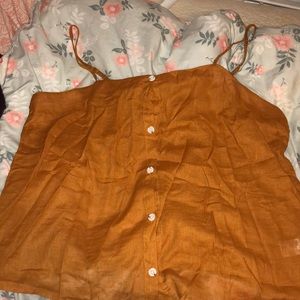 Spaghetti strap mustard yellow top